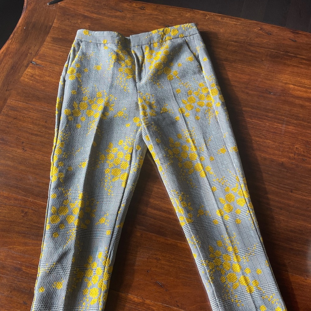 ZARA basic plad print crop pants